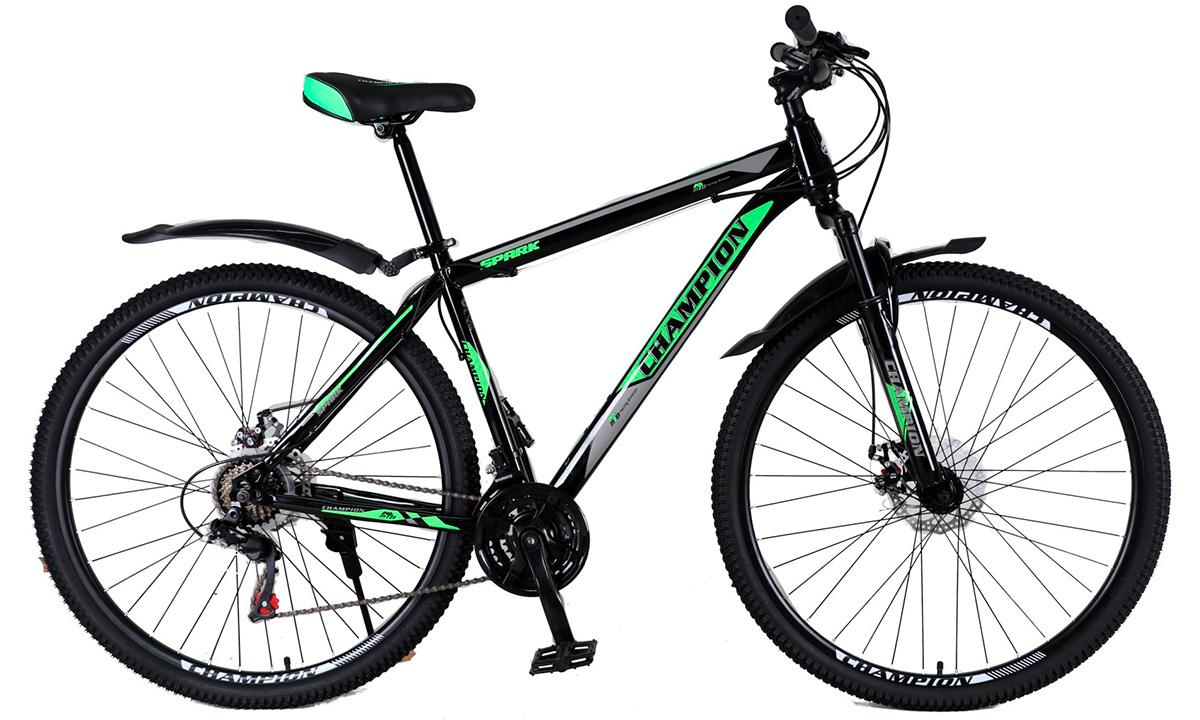 Фотография Велосипед Champion Spark 27,5", размер М, Черно-зеленый